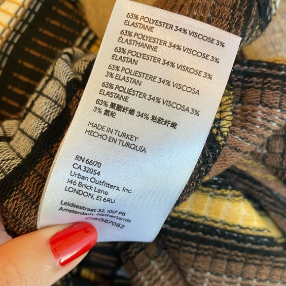 Maeve Anthropologie Wrap Midi Dress Striped Black & Brown XS - Picture 10 of 10